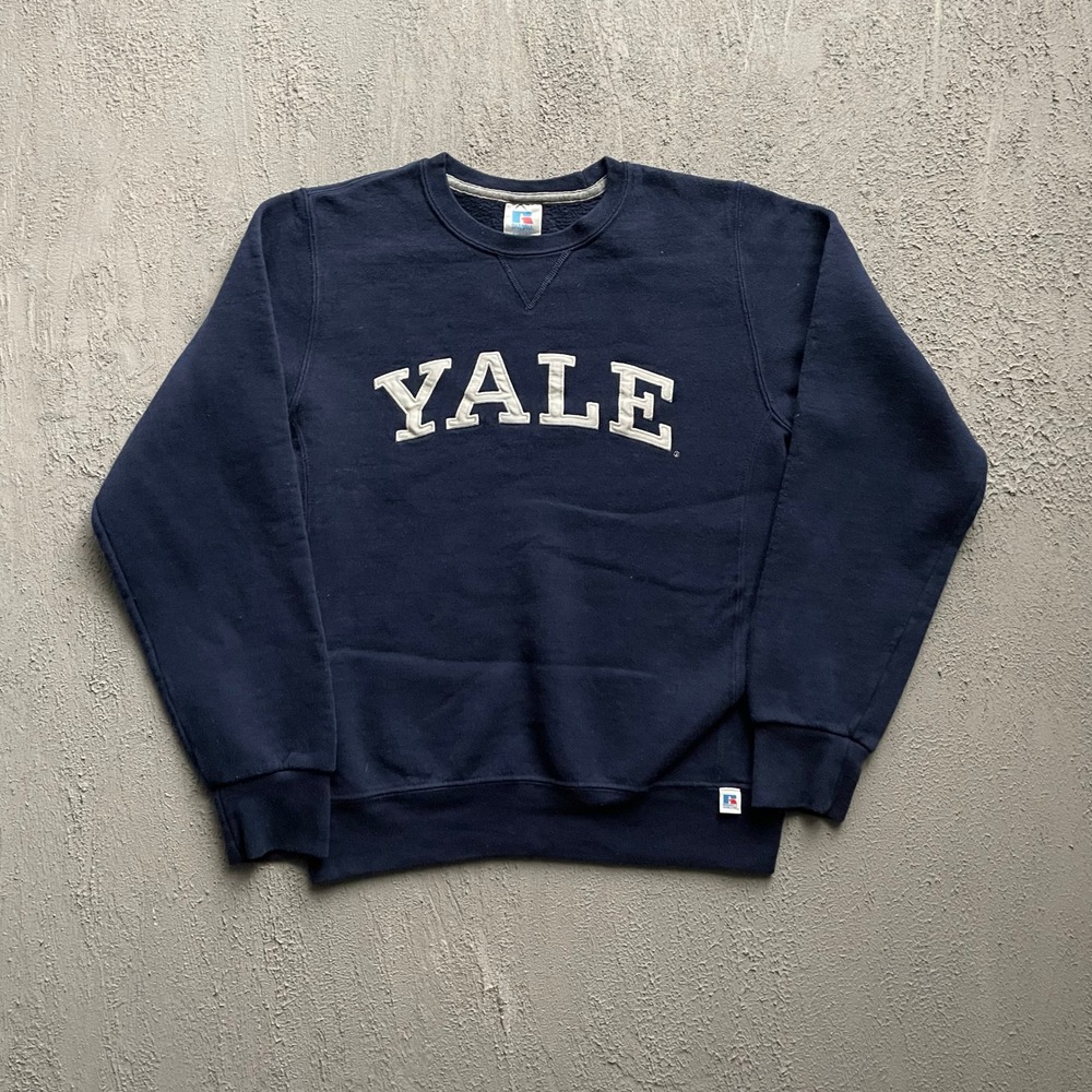 Vintage Yale University Sweatshirt Mens Small Navy Blue 90s Russell Athletic